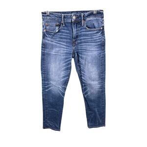 American Eagle Outfitters Men Size 28x30 Blue Flex Mid Rise Straight Denim Jeans